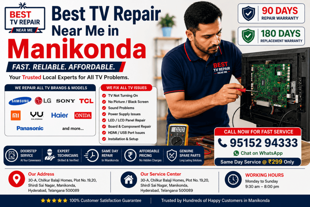 Best TV Repair Near Me in Manikonda | Same Day TV Service